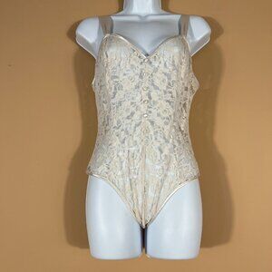 Victoria's Secret Vintage Gold Label Lace Bodysuit Lingerie S